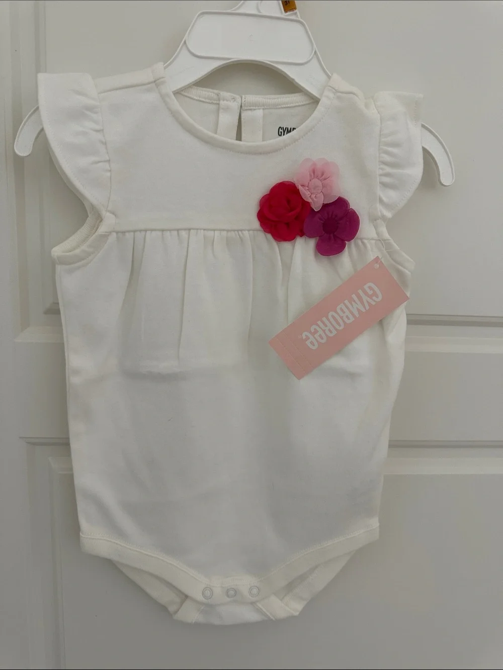 Gymboree White Baby Flower Applique Bodysuit